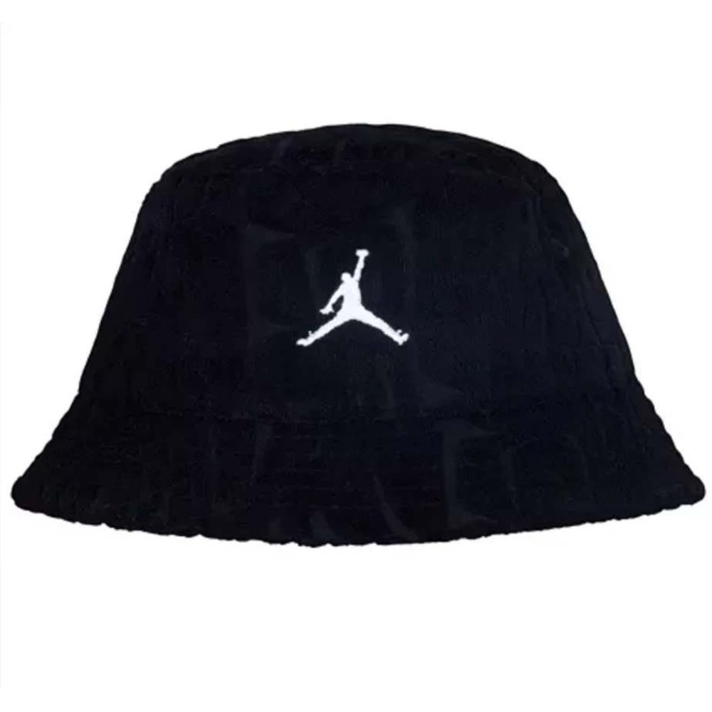 Jordan Apex Bucket Hat Black Terry Cloth UPF 40+ Jumpman Logo Kids Size 8-20 New